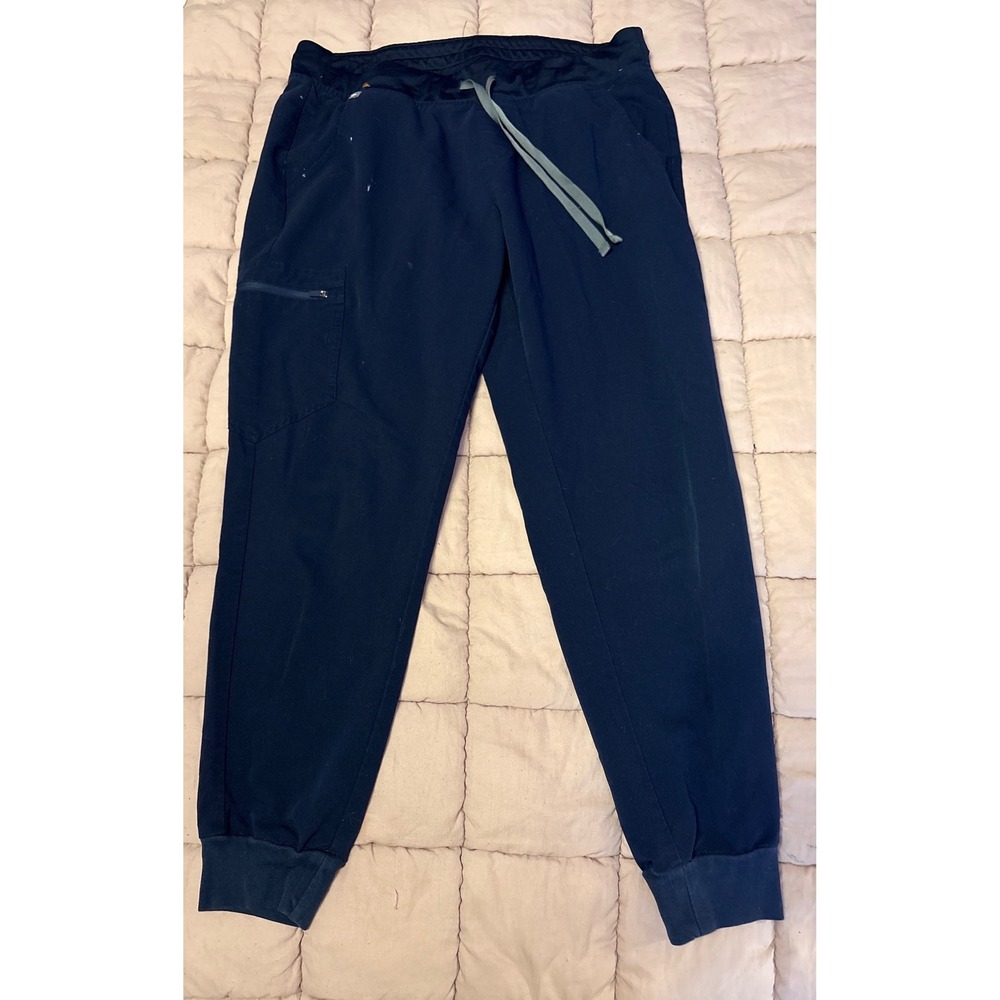 FIGS Women's Navy Jogger Scrub Pants Technical Collection Drawstring Waist, L
